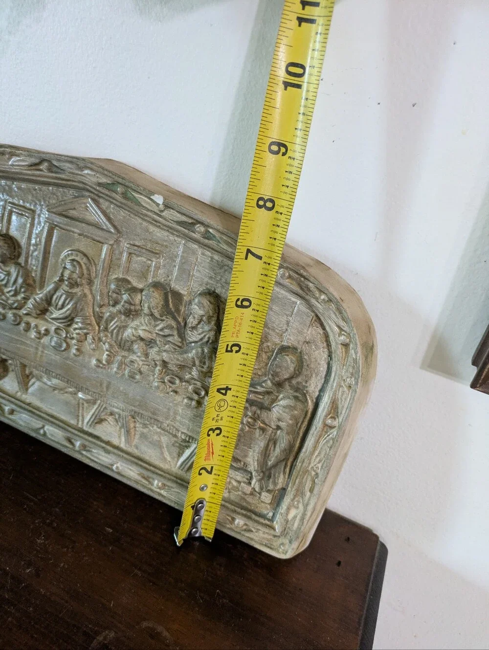 Vintage 3D The Last Supper Wall Plaque Relief Faux Wood Mid Century Christian Ar